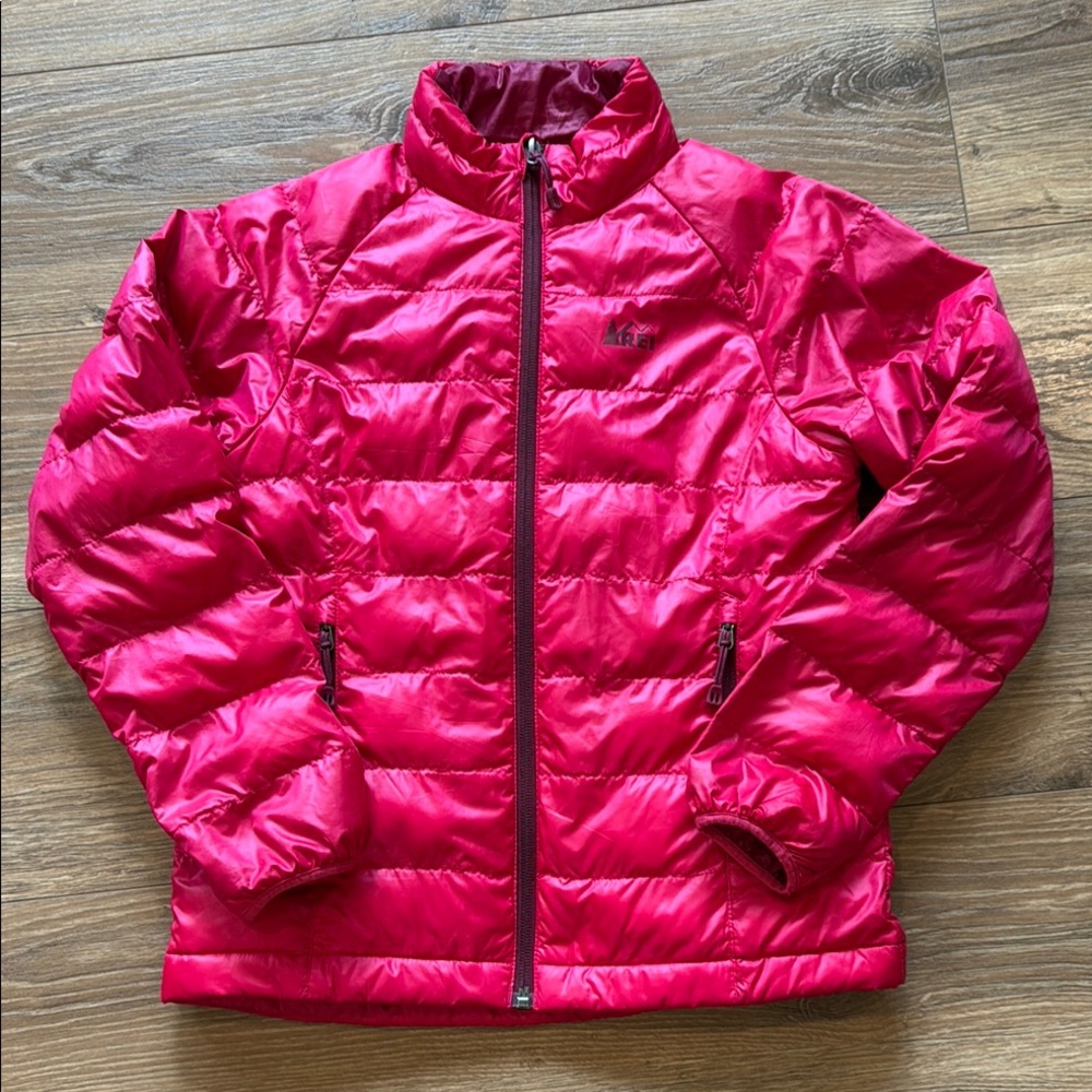 😍 REI Girls Pink Puffer Jacket - Packable, Lightweight, Pockets, CUTE coat 😍